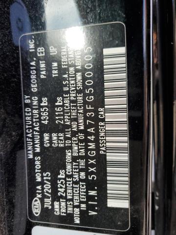 5XXGM4A73FG500005 - 2015 KIA OPTIMA LX შავი ფოტო 12