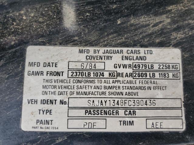 SAJAY1348FC390436 - 1985 JAGUAR XJ6 VANDEN PLAS BLACK photo 12