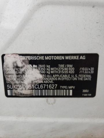 5UXZW0C51CL671627 - 2012 BMW X5 XDRIVE35D WHITE photo 12