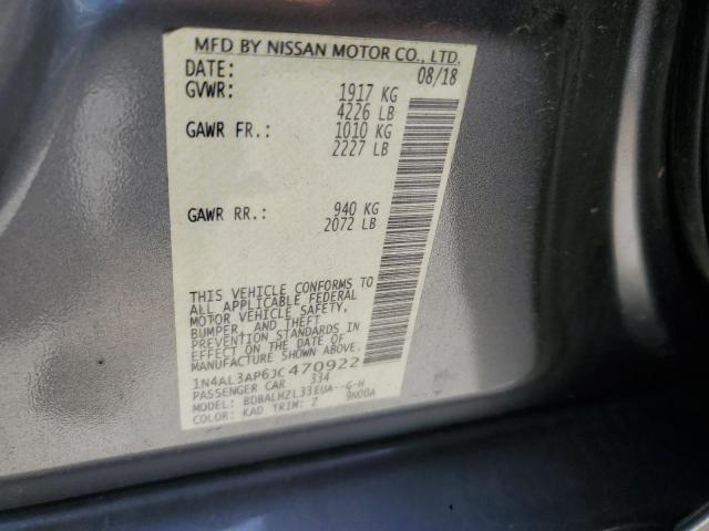 1N4AL3AP6JC470922 - 2018 NISSAN ALTIMA 2.5 灰色 照片 12