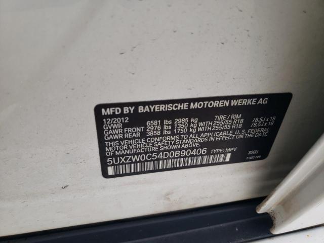 5UXZW0C54D0B90406 - 2013 BMW X5 XDRIVE35D WHITE photo 12