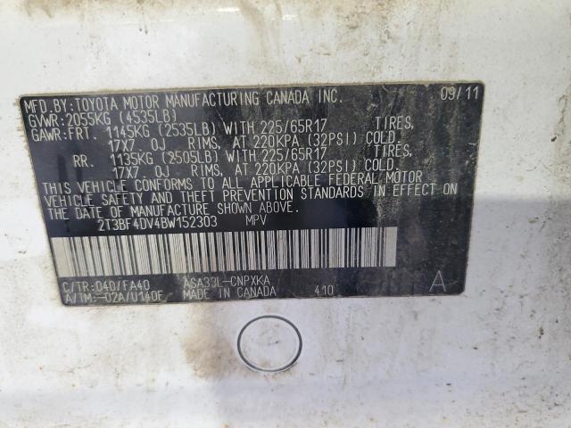 2T3BF4DV4BW152303 - 2011 TOYOTA RAV4 Ağ foto 13