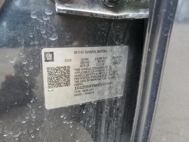 1G1ZD5ST6KF151904 - 2019 CHEVROLET MALIBU LT GRAY photo 12