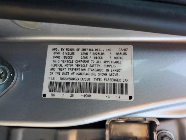 1HGCM568X7A137030 - 2007 HONDA ACCORD EX 银色 照片 13