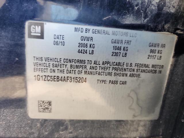 1G1ZC5EB4AF315204 - 2010 CHEVROLET MALIBU 1LT BLUE photo 12