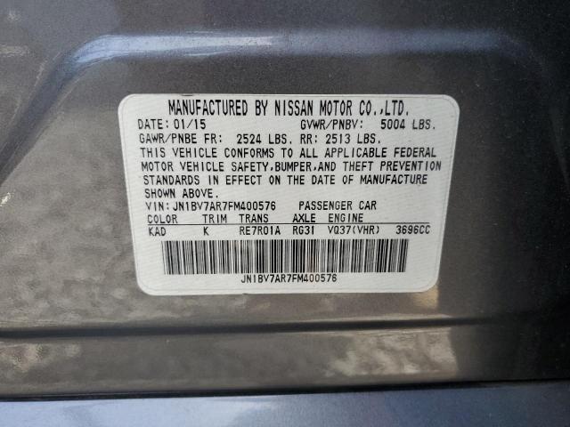 JN1BV7AR7FM400576 - 2015 INFINITI Q50 BASE GRAY photo 12