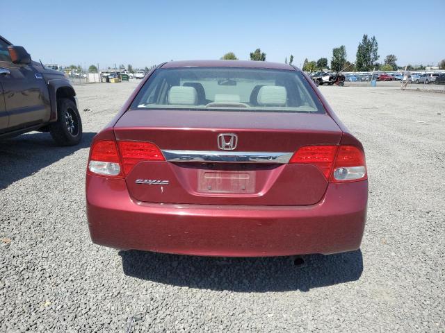 19XFA16529E002451 - 2009 HONDA CIVIC LX BURGUNDY photo 6
