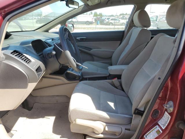 19XFA16529E002451 - 2009 HONDA CIVIC LX BURGUNDY photo 7