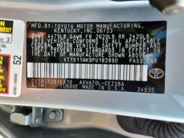 4T1S11AK9PU182890 - 2023 TOYOTA CAMRY SE NIGHT SHADE SILVER photo 12