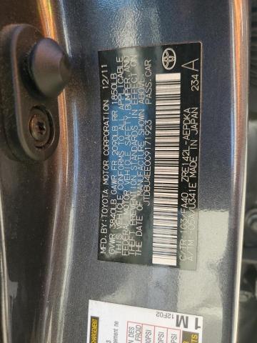 JTDBU4EE0C9171923 - 2012 TOYOTA COROLLA BASE CHARCOAL photo 12