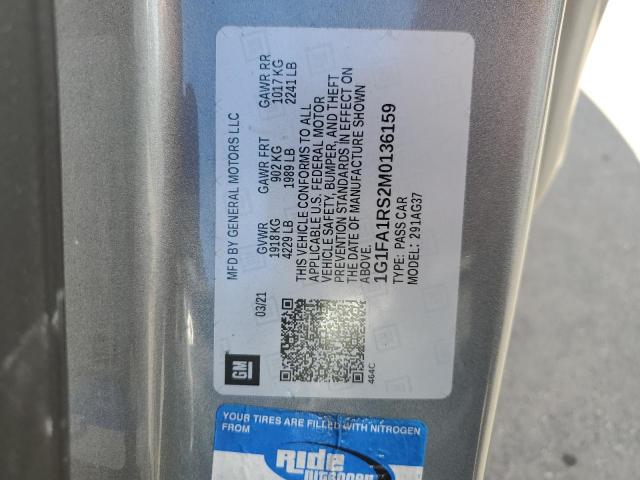 1G1FA1RS2M0136159 - 2021 CHEVROLET CAMARO LS Boz foto 13