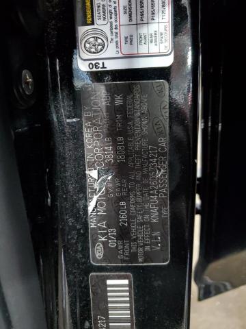 KNAFU4A26D5734217 - 2013 KIA FORTE EX BLACK photo 12