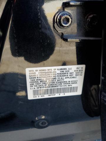 5FNYF4H5XDB069715 - 2013 HONDA PILOT EXL Черный фото 13