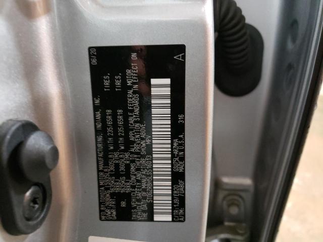 5TDGZRBH5LS516013 - 2020 TOYOTA HIGHLANDER XLE SILVER photo 13