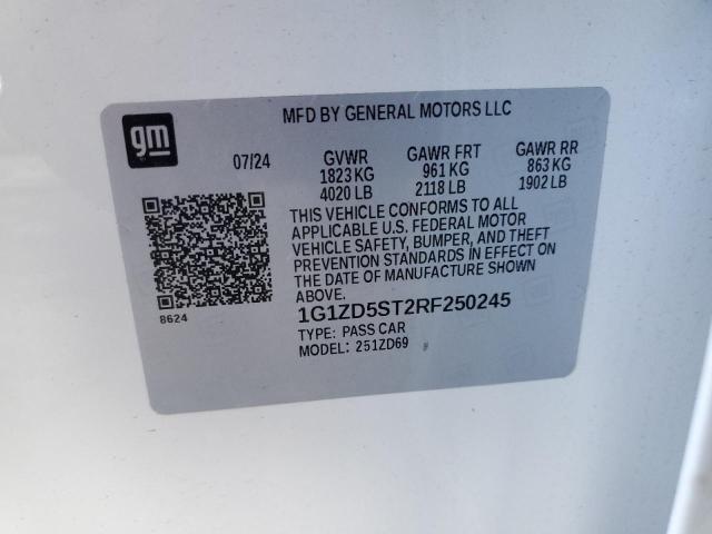 1G1ZD5ST2RF250245 - 2024 CHEVROLET MALIBU LT თეთრი ფოტო 12