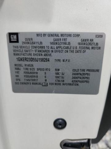 1GKER23D59J198284 - 2009 GMC ACADIA SLT-1 WHITE photo 13