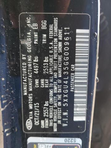 5XXGU4L35GG009611 - 2016 KIA OPTIMA EX BLACK photo 12