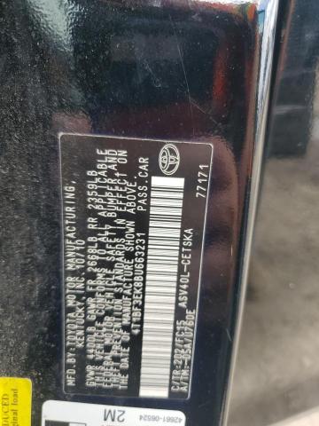 4T1BF3EK8BU663231 - 2011 TOYOTA CAMRY BASE BLACK photo 12