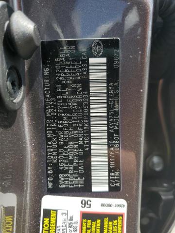 4T1C11BK8PU093234 - 2023 TOYOTA CAMRY LE GRAY photo 13