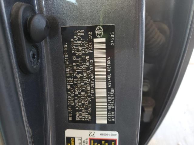 4T1BF3EK9AU033233 - 2010 TOYOTA CAMRY BASE GRAY photo 12