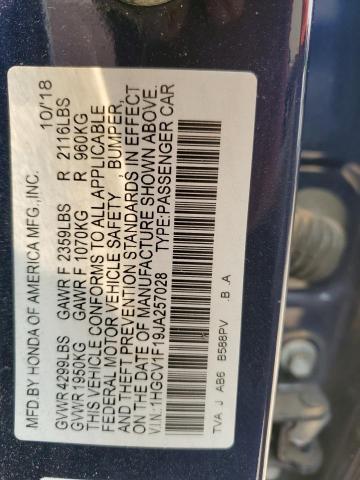 1HGCV1F19JA257028 - 2018 HONDA ACCORD LX 蓝色 照片 13