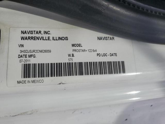 3HSDJSJR2CN626059 - 2012 INTERNATIONAL PROSTAR თეთრი ფოტო 10