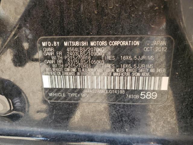 JA4AS2AW8DU014198 - 2013 MITSUBISHI OUTLANDER ES 黑色 照片 13