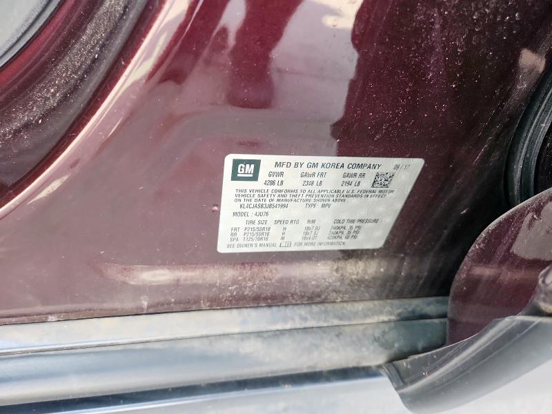 KL4CJASB3JB541994 - 2018 BUICK ENCORE PREFERRED 勃艮第红 照片 13