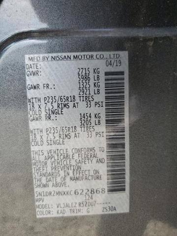 5N1DR2MNXKC622868 - 2019 NISSAN PATHFINDER S Grau Foto 14