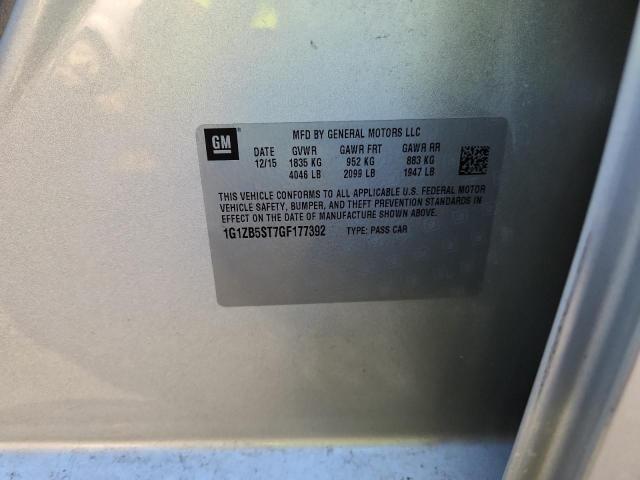 1G1ZB5ST7GF177392 - 2016 CHEVROLET MALIBU LS ვერცხლისფერი ფოტო 12