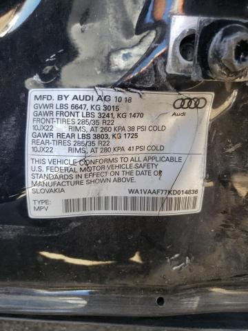 WA1VAAF77KD014836 - 2019 AUDI Q7 PRESTIGE 黑色 照片 13
