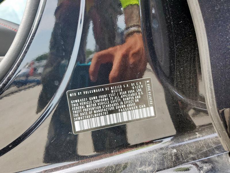 3VW6T7AU7LM005707 - 2020 VOLKSWAGEN GTI S შავი ფოტო 13