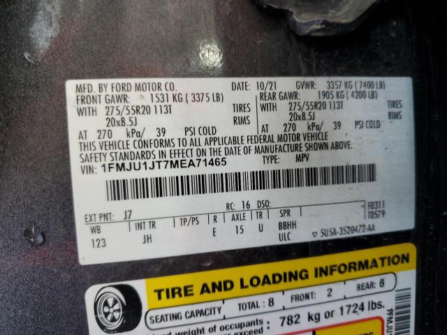 1FMJU1JT7MEA71465 - 2021 FORD EXPEDITION XLT GRAY photo 14