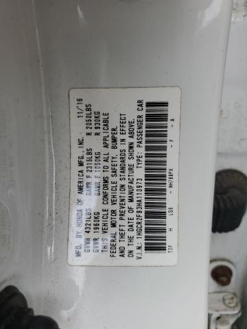 1HGCR2F93HA110973 - 2017 HONDA ACCORD EXL 白色 照片 12