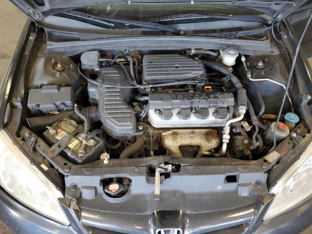 2HGES16574H632196 - 2004 HONDA CIVIC LX შავი ფოტო 11