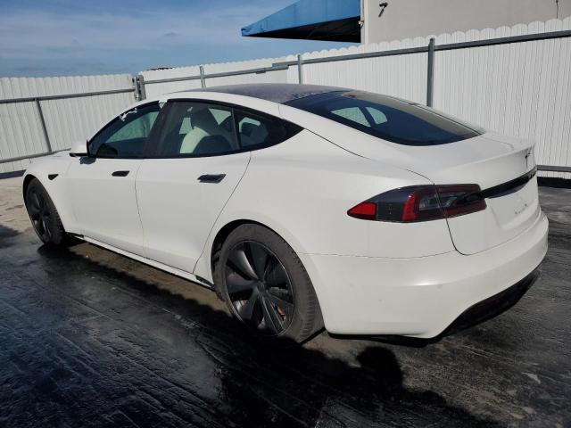 5YJSA1E50MF453591 - 2021 TESLA MODEL S WHITE photo 2