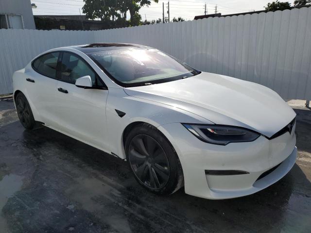 5YJSA1E50MF453591 - 2021 TESLA MODEL S WHITE photo 4