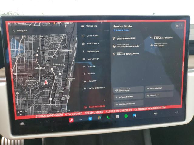 5YJSA1E50MF453591 - 2021 TESLA MODEL S WHITE photo 9