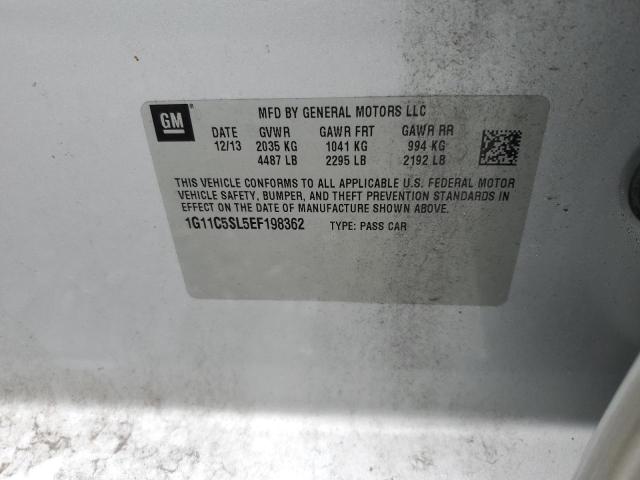 1G11C5SL5EF198362 - 2014 CHEVROLET MALIBU 1LT WHITE photo 13