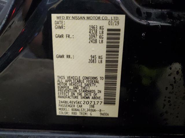 1N4BL4EV5KC207177 - 2019 NISSAN ALTIMA SL 石墨色 照片 13