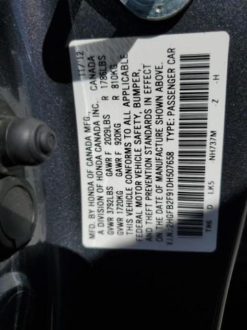 2HGFB2F91DH507658 - 2013 HONDA CIVIC EXL 灰色 照片 13