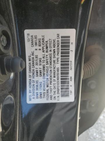 2HGFC1E51KH701495 - 2019 HONDA CIVIC SI BLACK photo 12