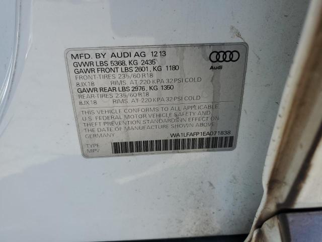 WA1LFAFP1EA071838 - 2014 AUDI Q5 PREMIUM PLUS WHITE photo 13