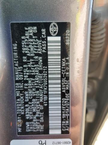 4T1BF1FK7GU526212 - 2016 TOYOTA CAMRY LE GRAY photo 12