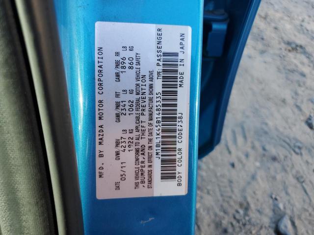 JM1BL1K45B1485335 - 2011 MAZDA SPEED 3 ლურჯი ფოტო 12