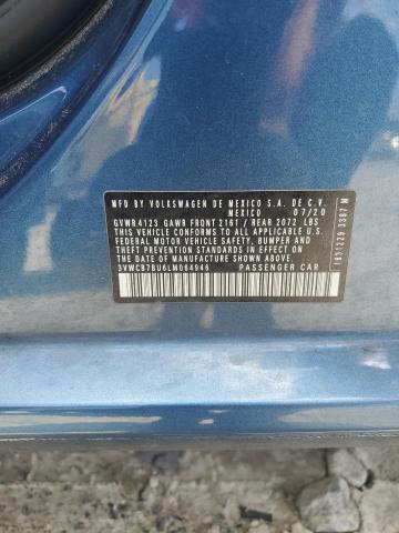 3VWCB7BU6LM064946 - 2020 VOLKSWAGEN JETTA S BLUE photo 12