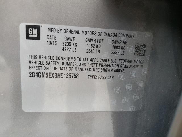 2G4GM5EX3H9126758 - 2017 BUICK REGAL 棕色 照片 12