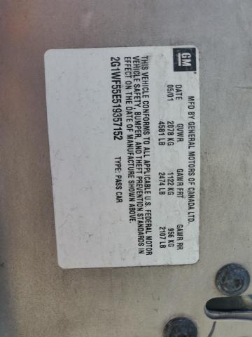 2G1WF55E519357152 - 2001 CHEVROLET IMPALA Braun Foto 12