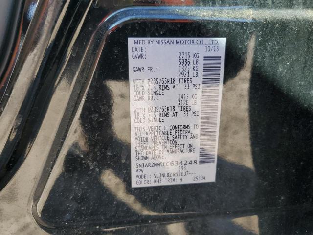 5N1AR2MM9EC634248 - 2014 NISSAN PATHFINDER S შავი ფოტო 13