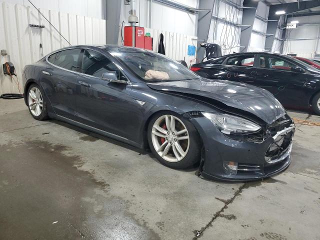 5YJSA1E41FF106863 - 2015 TESLA MODEL S GRAY photo 4